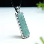 Mặt Dây Chuyền Vô Sự Bài Ngọc Bích Nếp Băng Kèm Giấy Kiểm Định - Ảnh 4